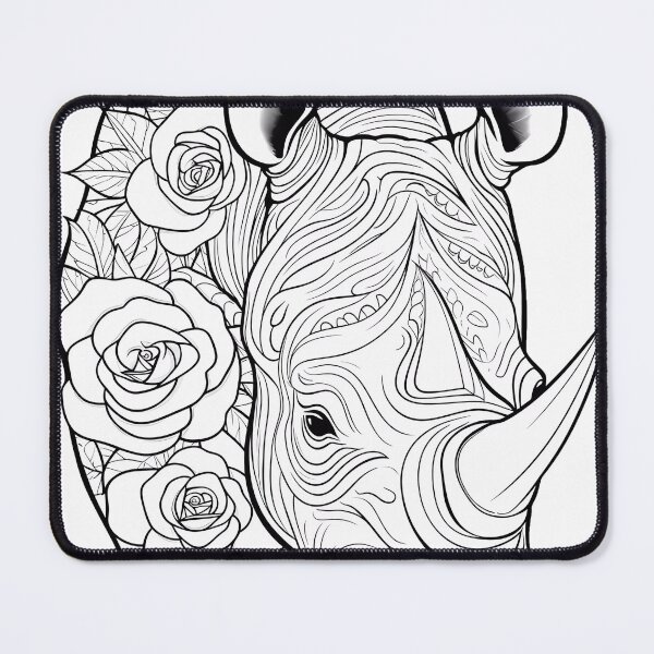 Item preview, Rhinos Coloring Page Pattern  designed and sold by DavidColoring.
