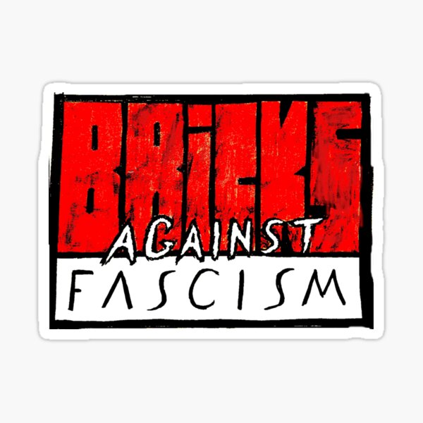 Vista previa del artículo con la obra «¡Ladrillos contra el fascismo!», diseñado y vendido por Coffeeswiller.
