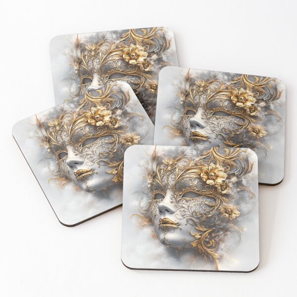 Item preview, Mystical Mask – Golden Glow in the Mist designed and sold by lylange.