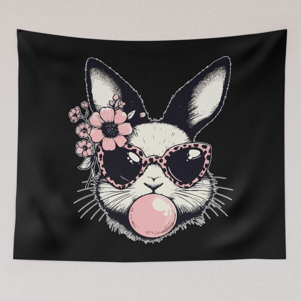 Item preview, Easter Bunny Blowing Bubble Leopard Glasses designed and sold by TomFrontierArt.