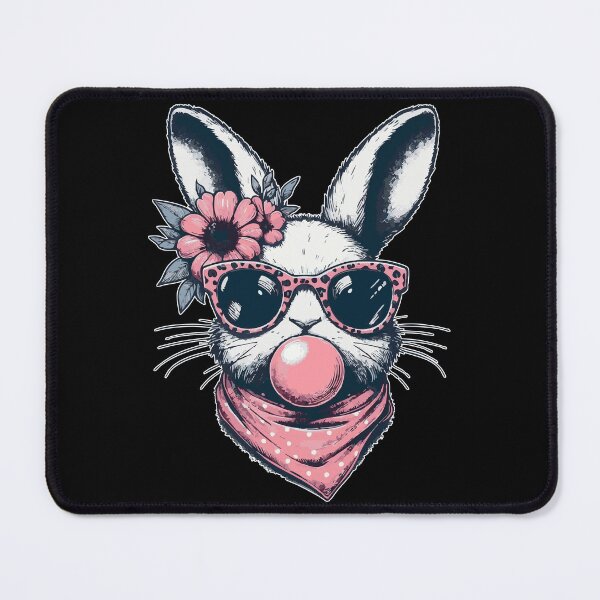 Item preview, Cool Easter Bunny Blowing Bubble Leopard Glasses designed and sold by TomFrontierArt.