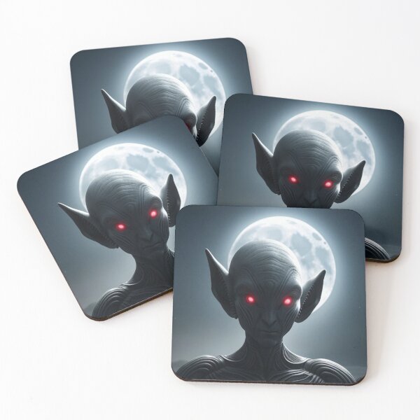 Item preview, Red-Eyed Alien Under the Moon designed and sold by highplacidity.