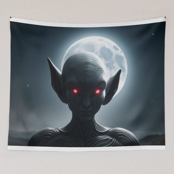 Item preview, Red-Eyed Alien Under the Moon designed and sold by highplacidity.