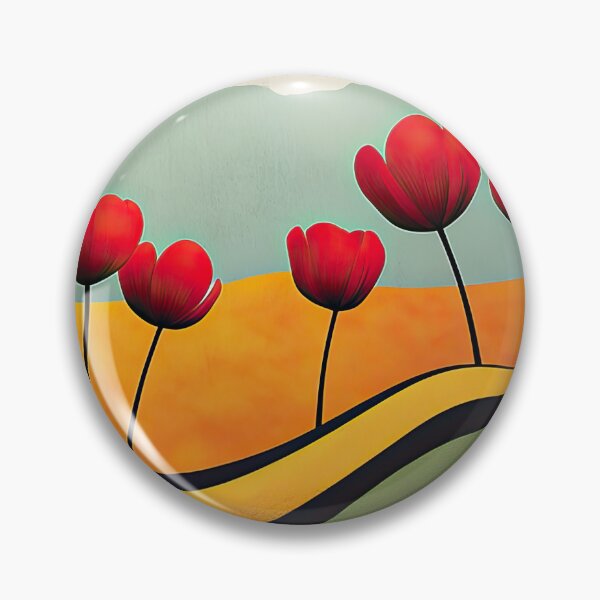 Item preview, Welcome Spring! Red Tulips in a Striped Field designed and sold by MaryFiore.