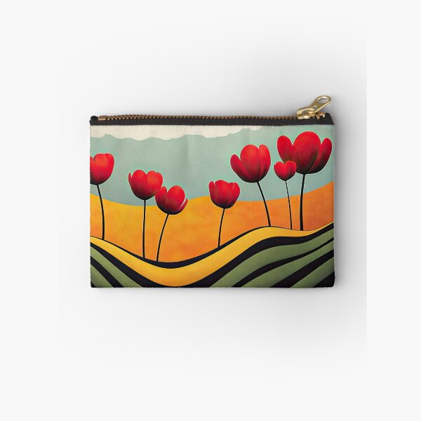 Item preview, Welcome Spring! Red Tulips in a Striped Field designed and sold by MaryFiore.