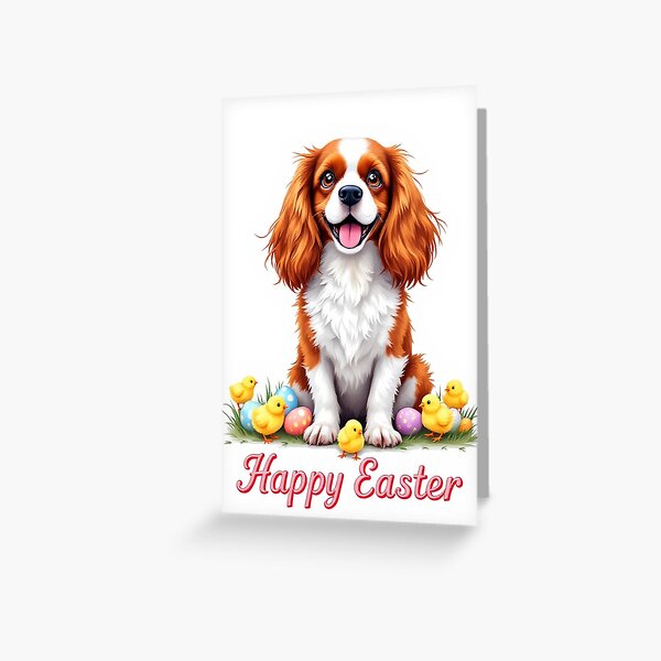 Item preview, Easter Cavalier Spaniel Puppy Joy designed and sold by SteadyRolling.
