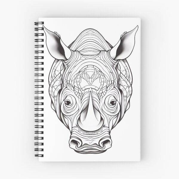 Item preview, Rhino #2 Coloring Page Pattern  designed and sold by DavidColoring.