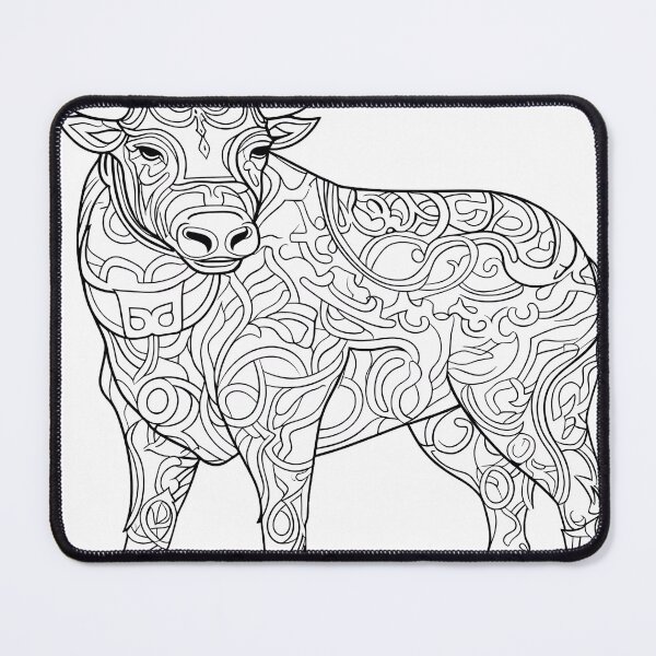 Item preview, Bull Coloring Page Pattern  designed and sold by DavidColoring.