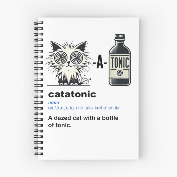 Item preview, Catatonic - a dazed cat with a bottle of tonic designed and sold by XYZish.