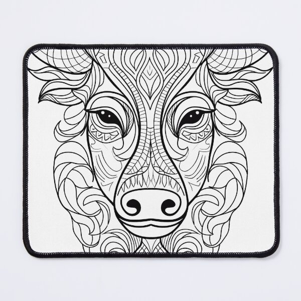 Item preview, Bull #3 Coloring Page Pattern  designed and sold by DavidColoring.