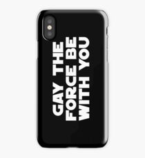 Gay the Force (white, bold) iPhone Case