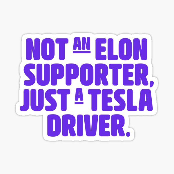 Artikel-Vorschau von Anti Elon Musk Tesla Auto Stoßstange Lila, designt und verkauft von brkvdesign.