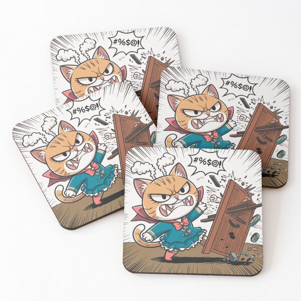 Item preview, Kawaii Angry Chibi Cat Flipping Table – Cute Rage Meme designed and sold by Darrwea.