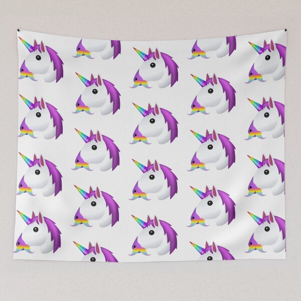 Item preview, Funny Emoji Sticker Unicorn Mustache Emoji Funny and Cute Expression Design for Emoji Enthusiasts designed and sold by myfavoritesm4.