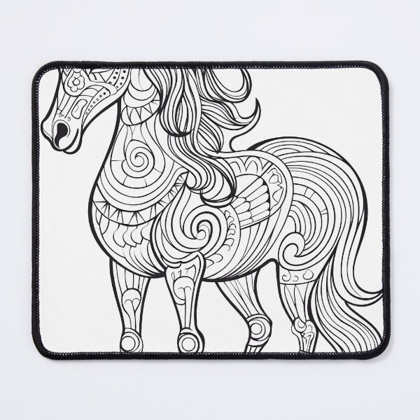 Item preview, Horse Coloring Page Pattern designed and sold by DavidColoring.