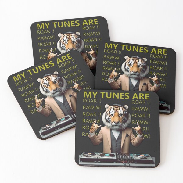 Item preview, Tiger DJ with headphones, mixing music, roaring tunes designed and sold by hardingcarl2.