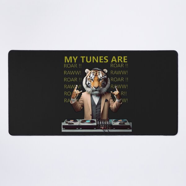 Item preview, Tiger DJ with headphones, mixing music, roaring tunes designed and sold by hardingcarl2.