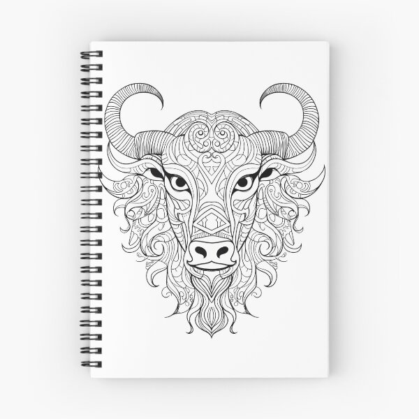 Item preview, Bull #4 Coloring Page Pattern  designed and sold by DavidColoring.
