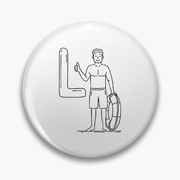 Item preview, An Illustration of a Lifeguard beside the Letter L designed and sold by rasagamastore.