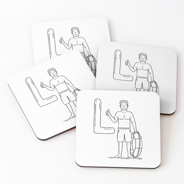 Item preview, An Illustration of a Lifeguard beside the Letter L designed and sold by rasagamastore.