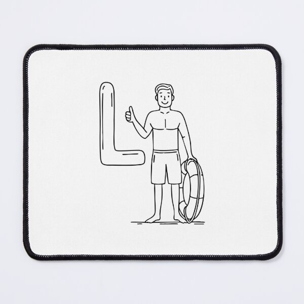 Item preview, An Illustration of a Lifeguard beside the Letter L designed and sold by rasagamastore.