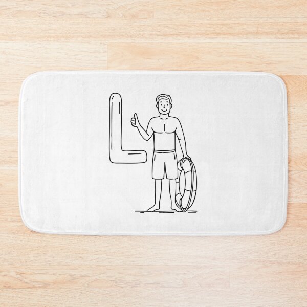 Item preview, An Illustration of a Lifeguard beside the Letter L designed and sold by rasagamastore.