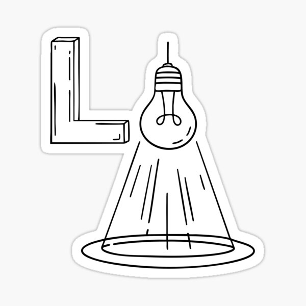 Vista previa del artículo con la obra «Una ilustración de luz al lado de la letra L», diseñado y vendido por rasagamastore.