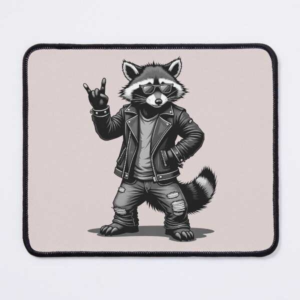 Item preview, Rock Horns Racoon: funny retro design for rock fans with raccoon designed and sold by RetroTraveller.