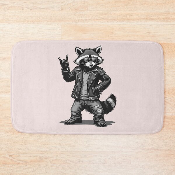 Item preview, Rock Horns Racoon: funny retro design for rock fans with raccoon designed and sold by RetroTraveller.