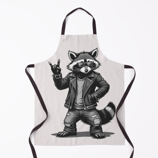 Item preview, Rock Horns Racoon: funny retro design for rock fans with raccoon designed and sold by RetroTraveller.