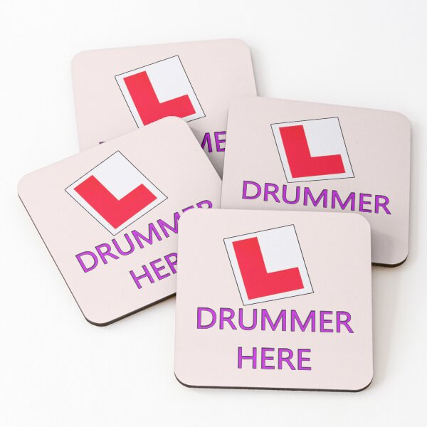 Item preview, "Red 'L' sign with 'DRUMMER HERE' in purple." designed and sold by hardingcarl2.