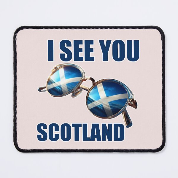 Item preview, Sunglasses reflecting Scottish flag with bold text overlay designed and sold by hardingcarl2.