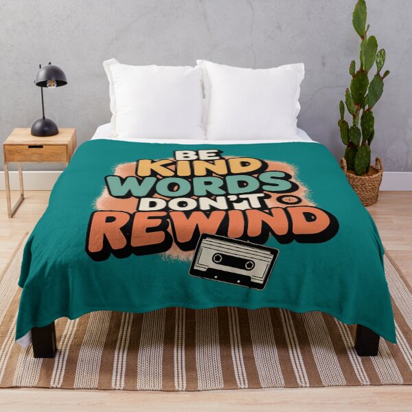 Item preview, Be Kind Words Don’t Rewind – Retro Quote designed and sold by TeeGrit.