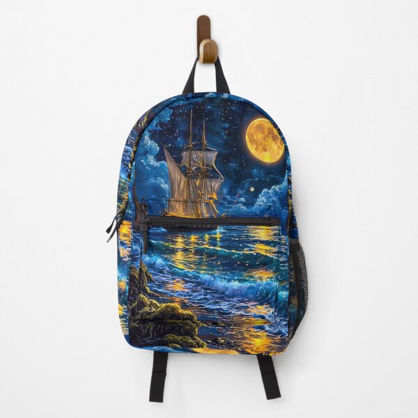 Item preview, Moonlit Voyage – Majestic Ship Under the Night Sky designed and sold by Artistic canvas store.