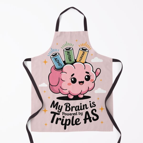 Item preview, My Brain is Powered by Triple As - ADHD, Autism, Anxiety - Cute- attention different Awareness designed and sold by pixelated_echoes.