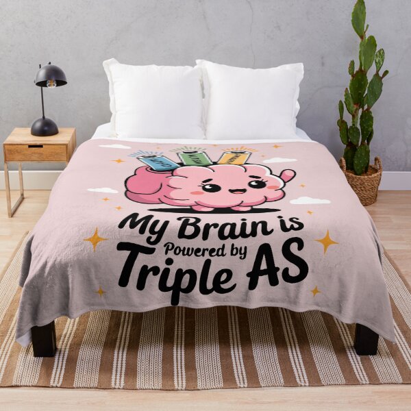 Item preview, My Brain is Powered by Triple As - ADHD, Autism, Anxiety - Cute- attention different Awareness designed and sold by pixelated_echoes.