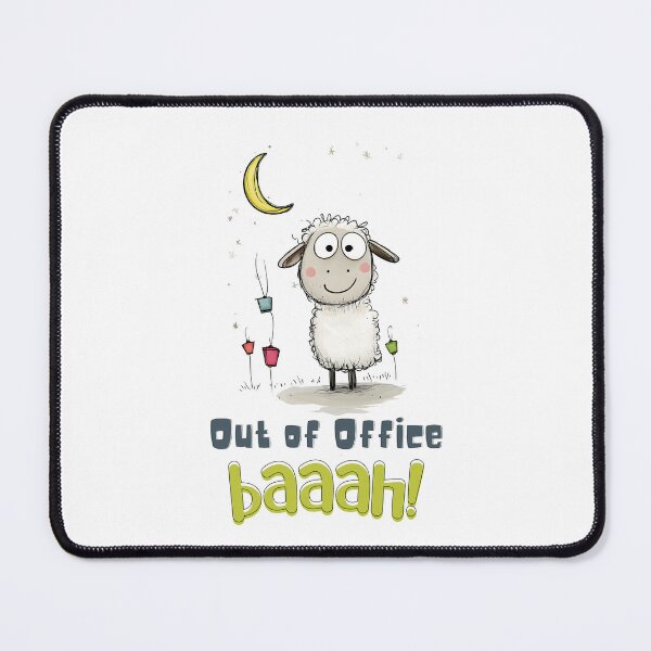 Item preview, Eid Laughter: Out of Office BAAAH! | Funny Eid Sheep on Sabbatical Meme designed and sold by FUNqoosh.
