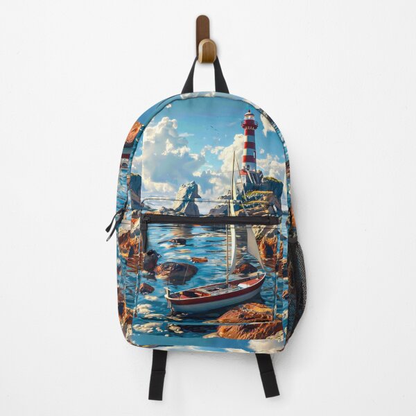 Item preview, Guiding Light – Sailboat and Lighthouse by the Sea designed and sold by Artistic canvas store.