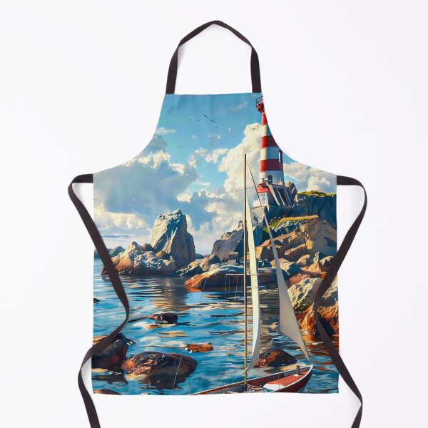 Item preview, Guiding Light – Sailboat and Lighthouse by the Sea designed and sold by Artistic canvas store.