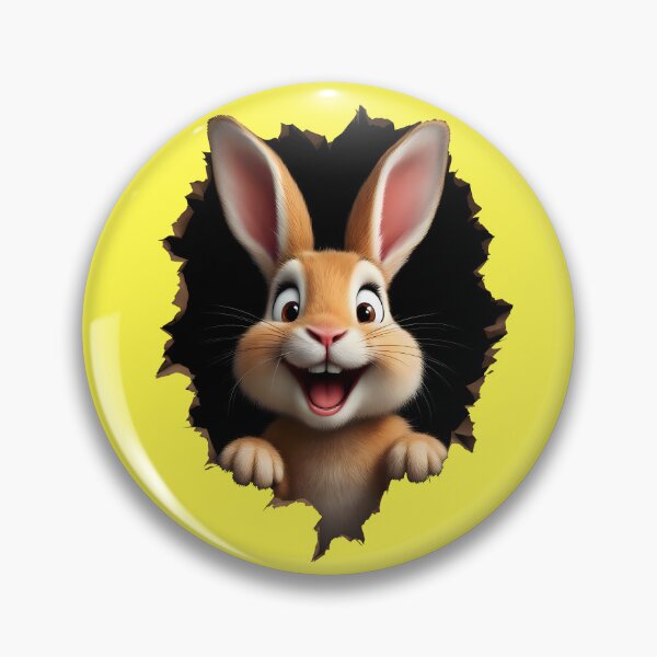 Item preview, Cute bunny breaks through wall - Bunny looks through hole in wall designed and sold by Channel1Design.