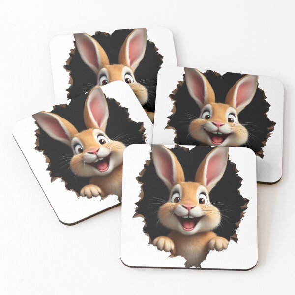 Item preview, Cute bunny breaks through wall - Bunny looks through hole in wall designed and sold by Channel1Design.