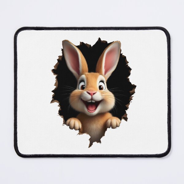 Item preview, Cute bunny breaks through wall - Bunny looks through hole in wall designed and sold by Channel1Design.