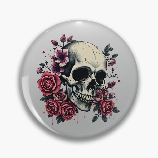 Item preview, Vintage Skull & Roses – Grunge Gothic Art designed and sold by Dino-Lune.