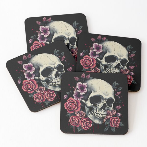 Item preview, Vintage Skull & Roses – Grunge Gothic Art designed and sold by Dino-Lune.
