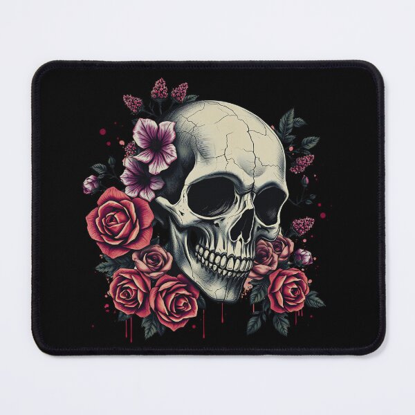 Item preview, Vintage Skull & Roses – Grunge Gothic Art designed and sold by Dino-Lune.