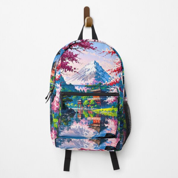 Item preview, Tranquil Haven – Japanese House by the Majestic Mountain designed and sold by Artistic canvas store.