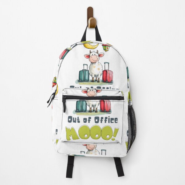 Item preview, Out of Office MOOO! | Funny Eid Cow on Vacation with Lantern & Crescent Moon designed and sold by FUNqoosh.