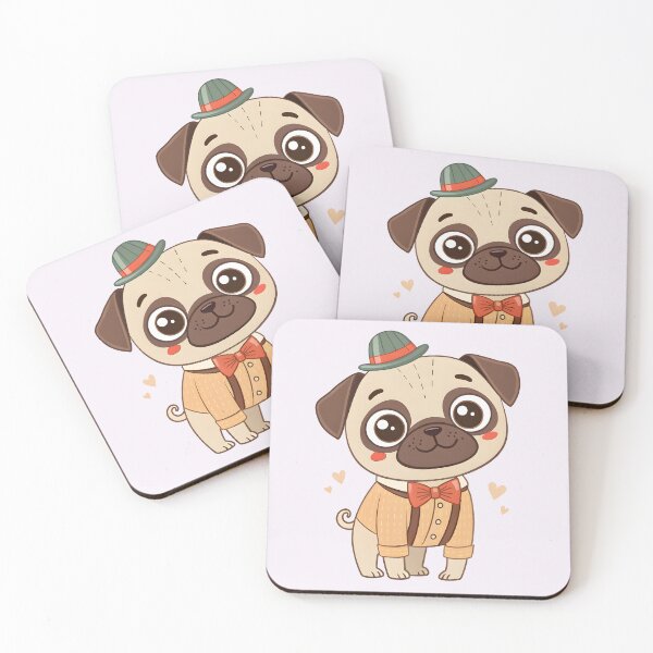 Item preview, Cute Vintage Pug Puppy – Adorable Girly Dog Illustration designed and sold by MarkTees.