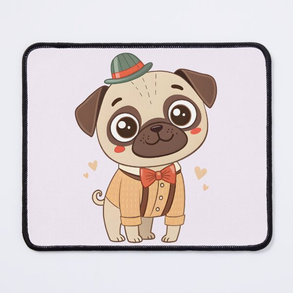 Item preview, Cute Vintage Pug Puppy – Adorable Girly Dog Illustration designed and sold by MarkTees.