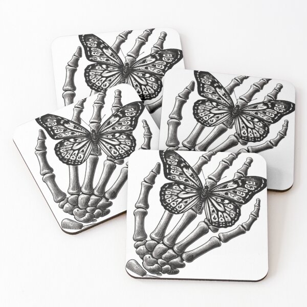Item preview, Butterfly and skeleton hand designed and sold by Kellieschic.